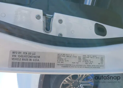 2022 Jeep Wagoneer Series Iii 4X4 из США, поврежденный, VIN 1C4SJVDT2NS144748